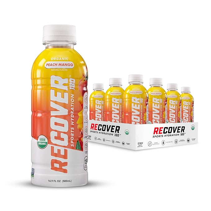 RECOVER 180 Organic Sports Hydration Drink, No Sugar Added, 20 Calorie Sports Beverage, Organic