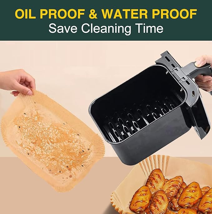 Air Fryer Disposable Paper Liners for Ninja Dual Airfryer Accessories, Non-Stick Parchment
