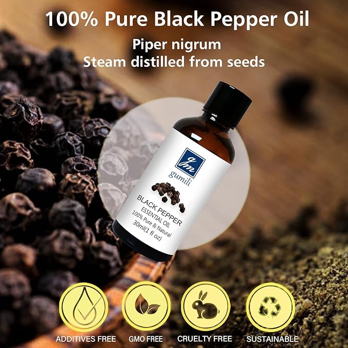 Black Pepper Essential Oil 1 Oz ??100% Pure Natural Black Pepper Oil for Diffuser, Massage, DIY