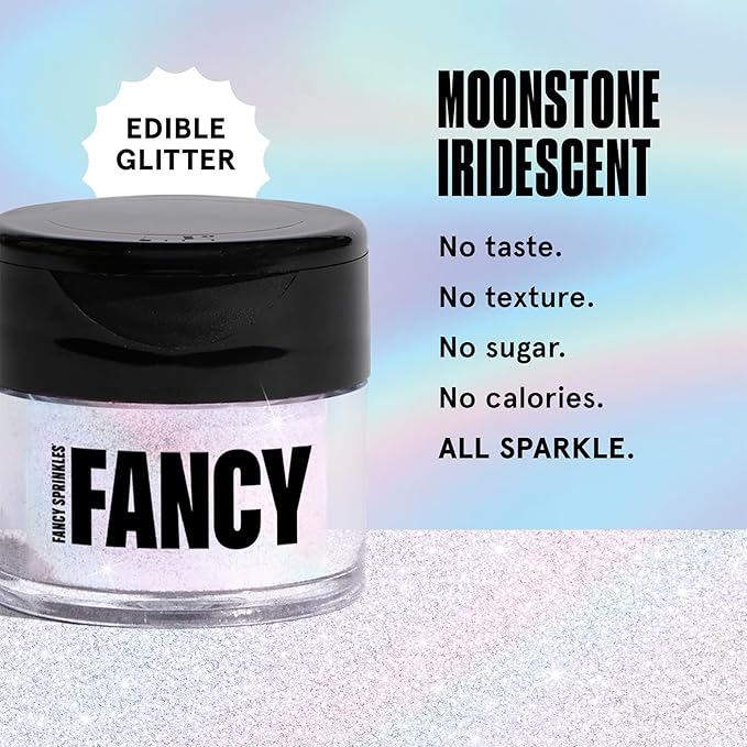 Fancy Sprinkles Moonstone Iridescent Edible Glitter Set, 100% Edible Glitter for Sparkling Food &