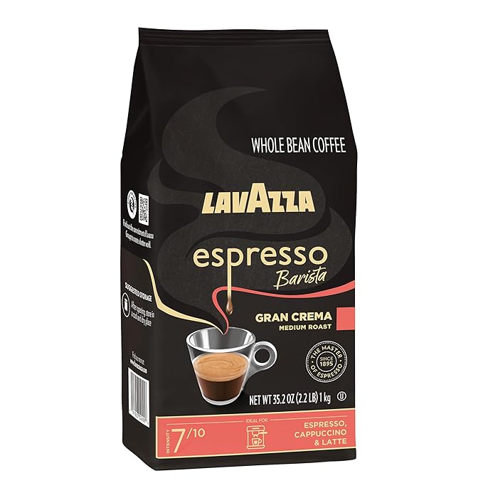 Lavazza Espresso Barista Gran Crema Whole Bean Coffee Blend, Medium Espresso Roast, Oz Bag
