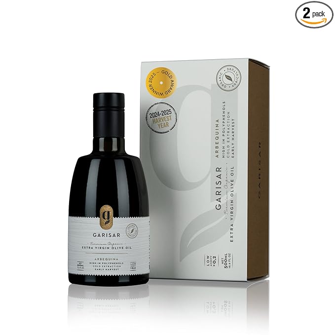 Garisar High In Polyphenol Premium Extra Virgin Olive Oil (>600 ppm), Low Acidity (max 0.2%)