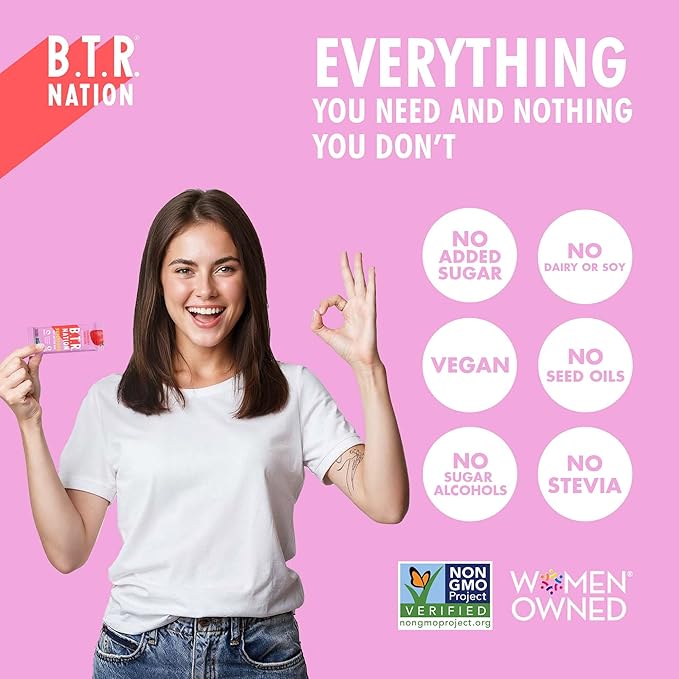 B.T.R. Nation Vegan Superfood Protein Bars - Strawberry Shortcake VITALITY | 12 Bars | Keto, Plant