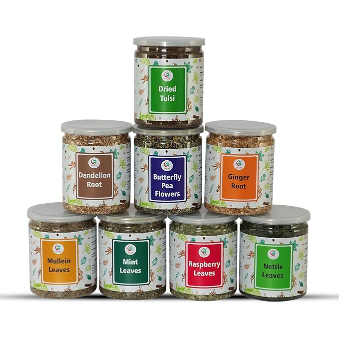 Loose Leaf Tea Set | Upto 450 Servings | Set of 8 teas for Wellness and Flavor Enthusiasts |