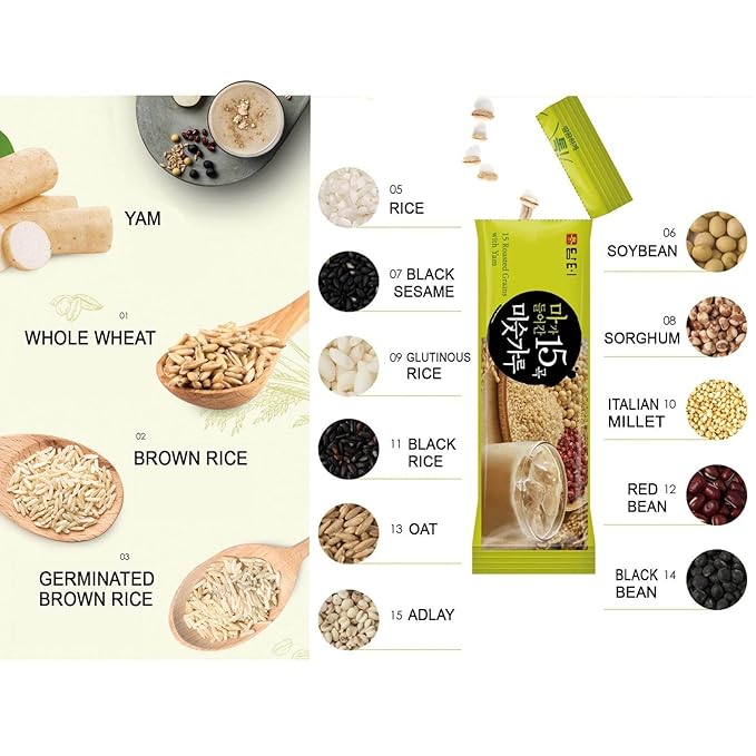 DAMTUH 15 Grains Mixed Powder and Walnut Almond Adlay Mixed Powder Misugaru Meal Replacement Shake