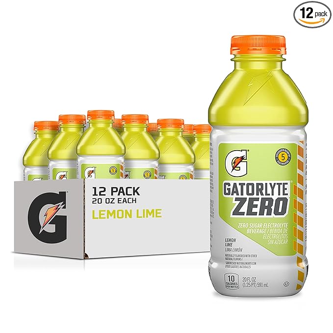 Gatorlyte Zero Electrolyte Beverage, Lemon Lime, Zero Sugar Hydration, Specialized Blend of 5
