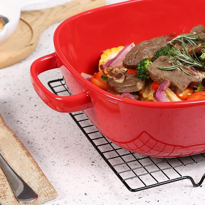 6 Quart Large Rectangular Baking Dish, 16x11 Inches Ceramic Baking Pan Casserole Dish for
