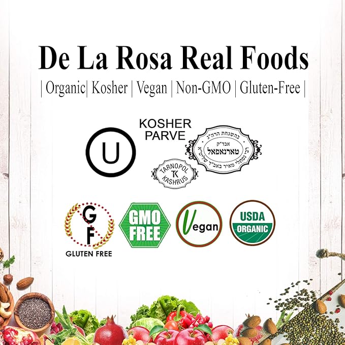 De La Rosa Raspberry Vinegar Organic, Raw & Unfiltered Pure Vinegar, Vegan, Gluten Free & Kosher