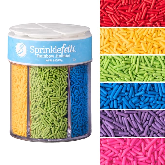 Sweets Indeed Sprinkles 6 Cell Edible Sprinkle Mix Jimmies Perfect for Cake Decorations Baking Ice
