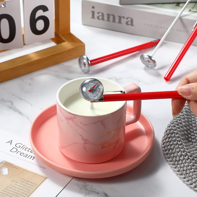 Xuhal 3 Pcs Stainless Steel Kitchen Thermometer with 5 Inch Long Stem 1 Inch Dial Thermometer Milk