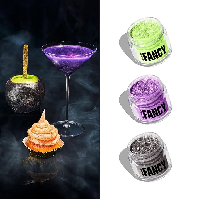 Fancy Sprinkles Limited Edition Halloween B'Witched Edible Glitter Set for Sparkling Food & Drinks