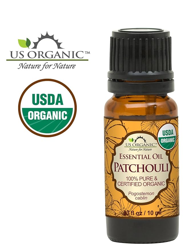 US Organic 100% Pure Patchouli Essential Oil - USDA Certified Organic, Steam Distilled - W/Euro