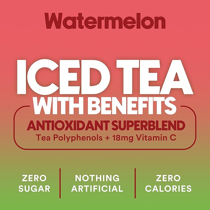 Ryl Iced Tea, Watermelon, Antioxidant Superblend, Zero Sugar, Low Carb, Zero Calorie Iced Tea, 16.0