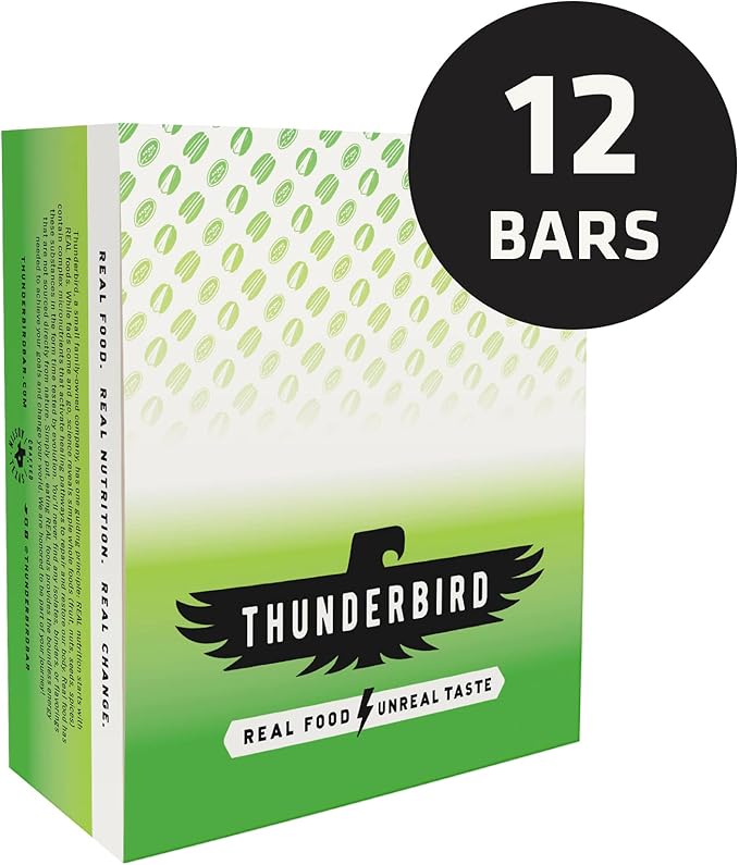 Thunderbird Bars Energy Snack, Gluten-Free with Protein, Healthy Real Food, Vegan Paleo Non-GMO, No