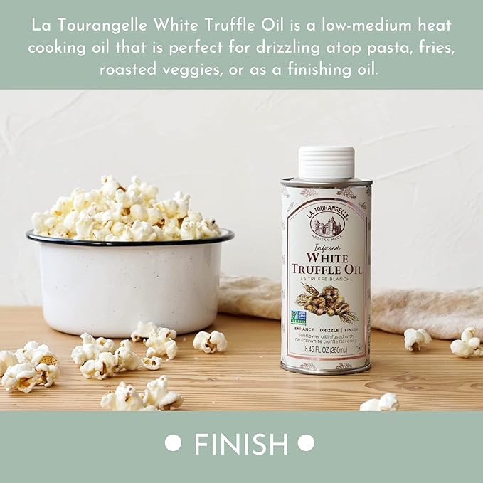 La Tourangelle, White Truffle Oil, Complex Gourmet Earthy Flavor for Drizzling over Pasta, Popcorn