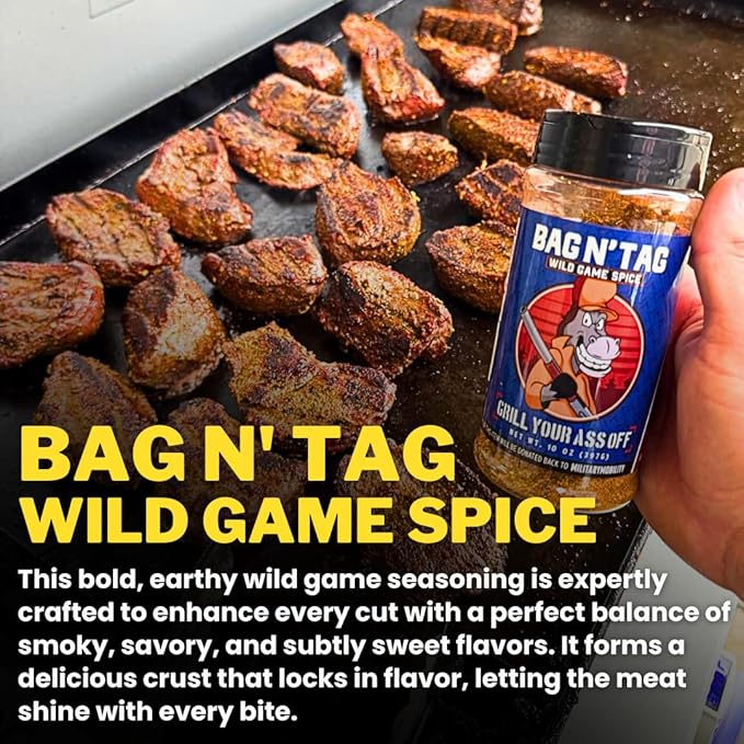 GYAO Bag N' Tag Seasoning – BBQ Rub for Venison, Elk, Bison, & Boar - MSG & Gluten Free - USA Made