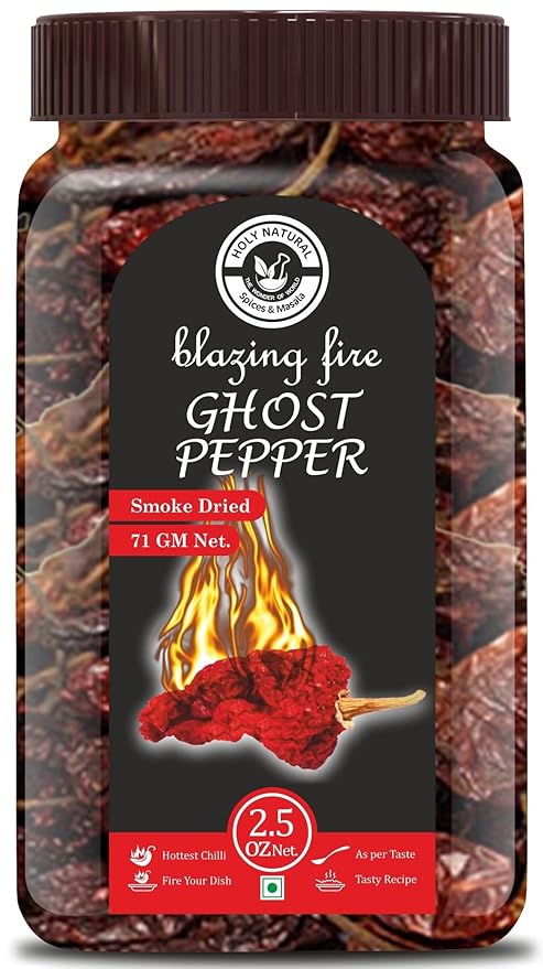 Ghost Pepper Chili Whole (Bhut Jolokia Chili/Ghost Pepper Pod) ??2.5 oz/71 gm, 100% Pure, Smoked