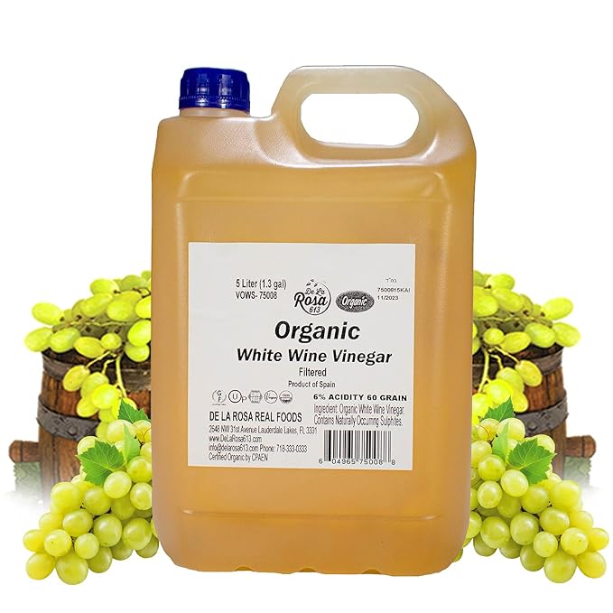 De La Rosa Organic White Wine Vinegar, Aged in Spanish Wood Barrels, Vegan, Non-GMO & Gluten Free