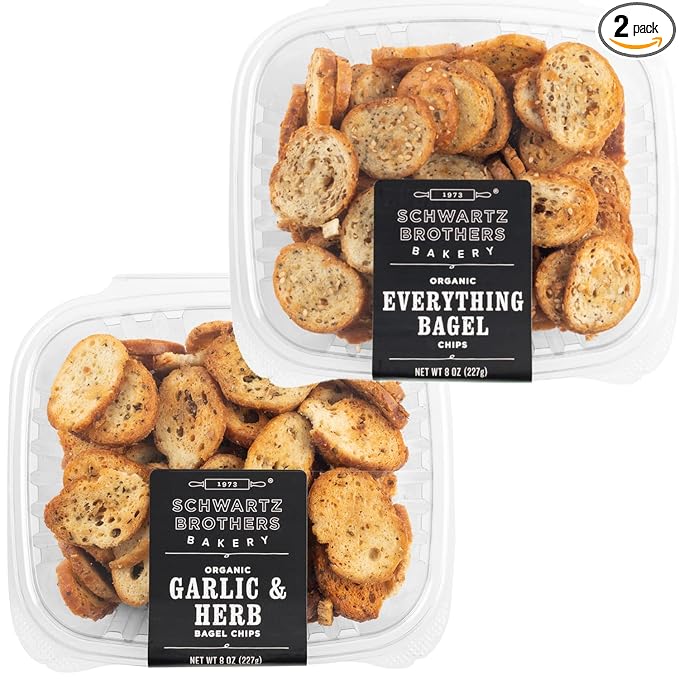 Schwartz Brothers Bakery, Bagel Chip Sampler, Everything & Garlic & Herb, Organic, Kosher