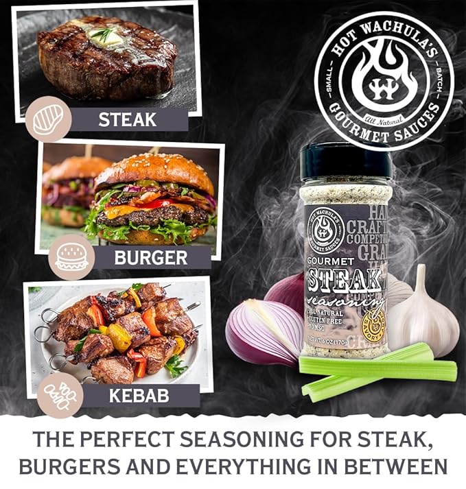 Hot Wachula?™s Gourmet Steak | Premium Steak Seasoning for Perfectly Flavored Steaks | Award