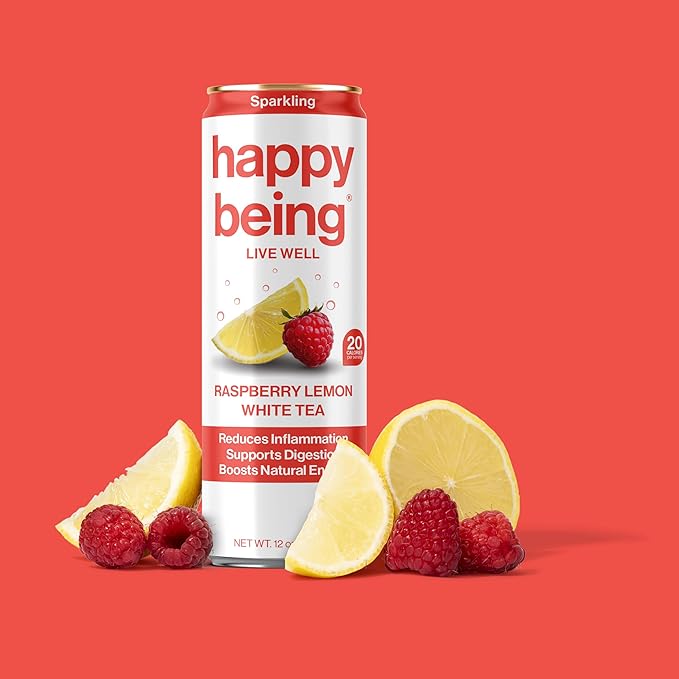 Happy Being Sparkling Nutrient-Rich Sampler Pack White Tea – Infused with Turmeric, Elderberry