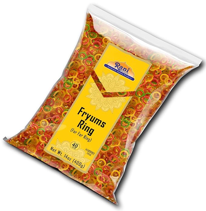 Rani Far Far / Fryums (Wheat & Tapioca Pellet) Ring Shape 14oz (400g) ~ Vegan, Kosher, Uncooked