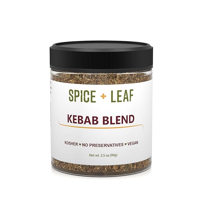 Premium Kebab Blend by Spice + Leaf, 3.5 oz - Kosher, Vegan Preservative Free Spice. Vegetarian