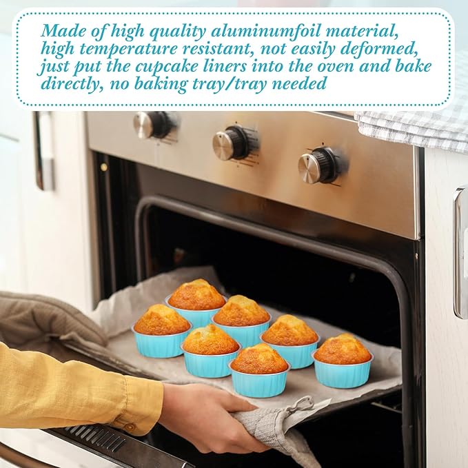 Gejoy 400 Pcs Aluminum Foil Baking Cups with Lids 5 oz Disposable Ramekins Mini Cake Pans Creme