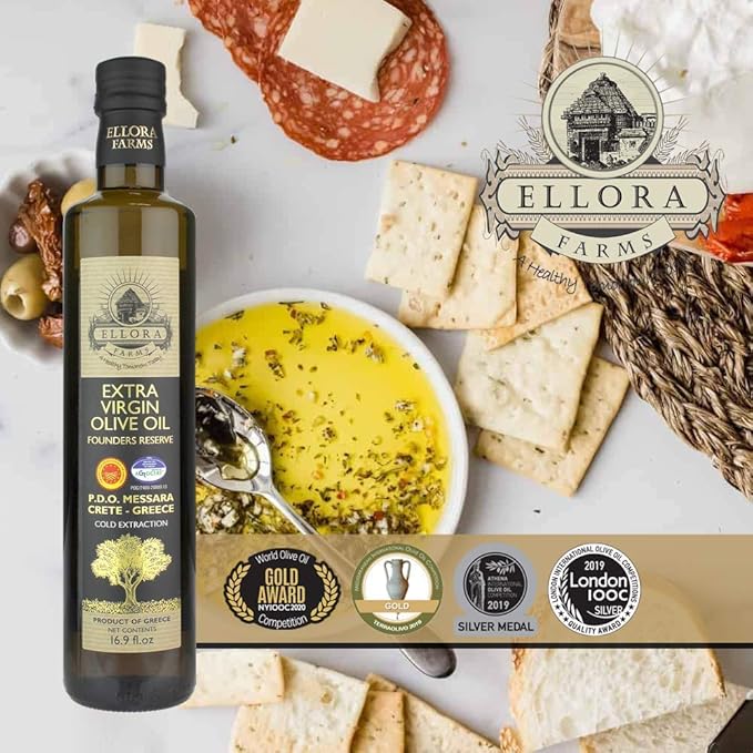 Ellora Farms, Greek Extra Virgin Olive Oil, Certified Single Estate, First Cold Press, Bottle Gift