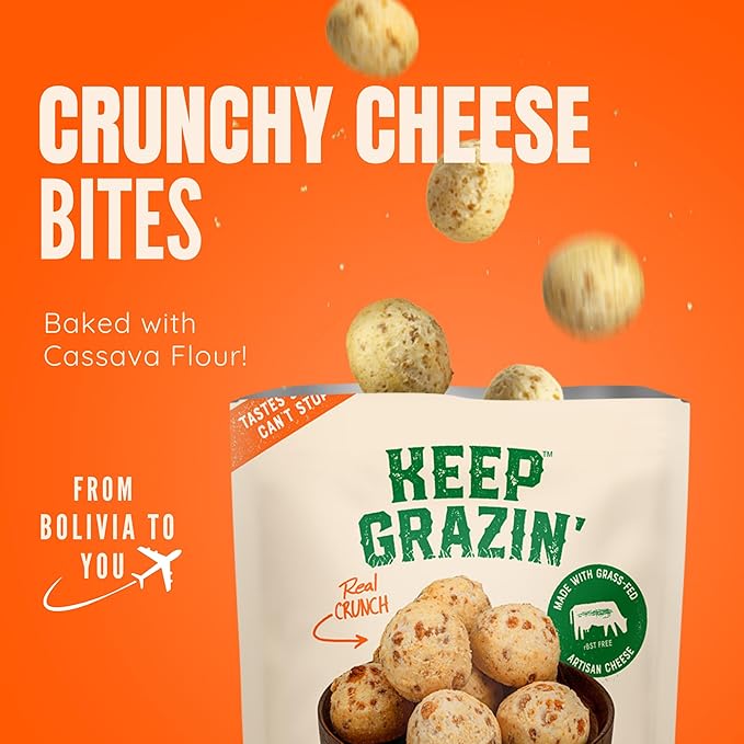 Keep Grazin Grain Free Crunchy Cheese Biscuits - Grilled Cheese Flavoured | 2.12 Ounce (Pack of 3)