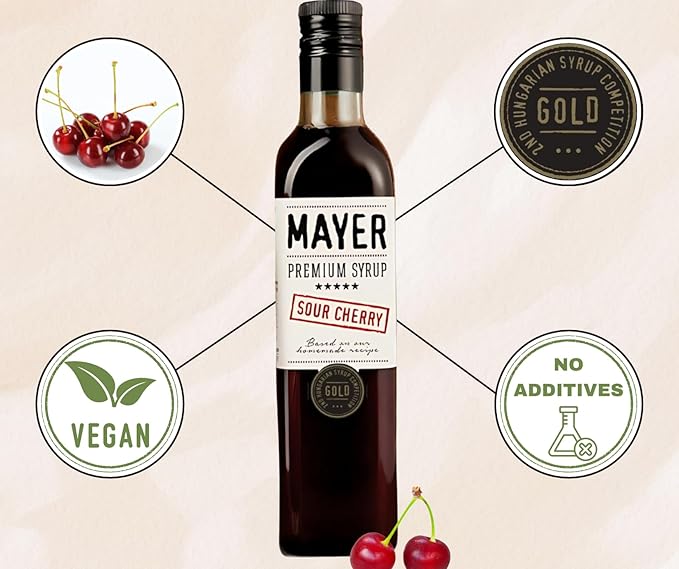 Mayer Hungarian Sour Cherry Artisanal Syrup ??Award-Winning Cordial, Cherry syrup for drinks