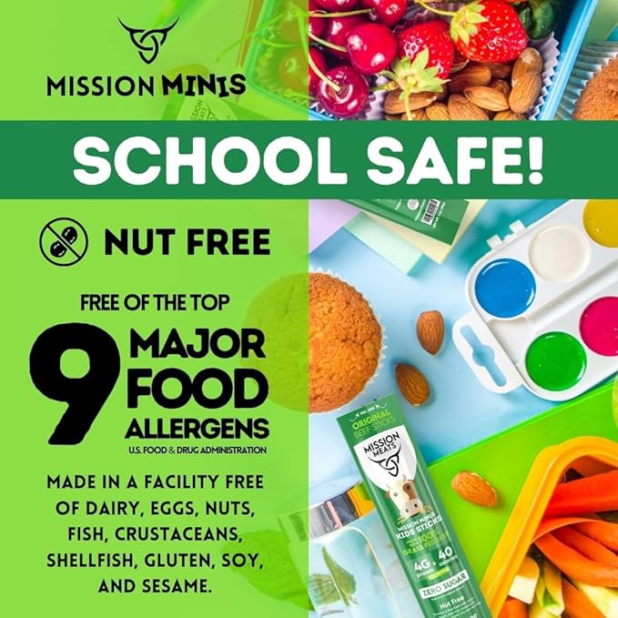 Mission Meats Kids Beef Sticks – 100% Grass Fed & Pasture Raised, Healthy Snacks for Kids and