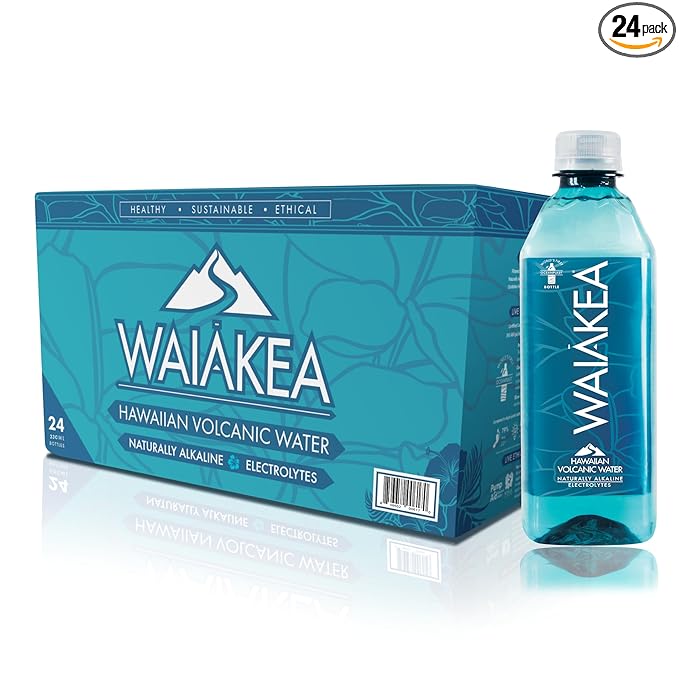 Waiākea - Hawaiian Volcanic Water - Naturally Alkaline Water - pH Range 7.6 to 8.2 - All Natural