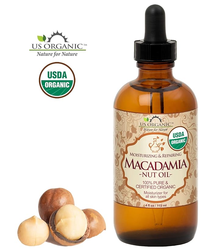 US Organic Macadamia Nut Oil Unrefined Virgin, Certified Organic, Pure & Natural, Cold Pressed