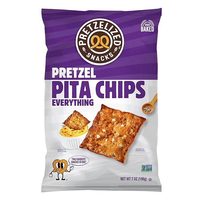Pretzelized Pretzel Pita 12 Pack Variety - Sea Salt, Everything, Buffalo Pretzelized Snacks Pita