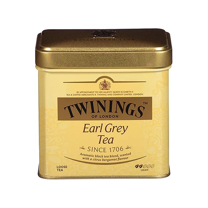 Twinings Earl Grey Loose Tea Tins, 7.05 Ounce Tins (Pack of 1), Smooth, Flavourful, Robust Black