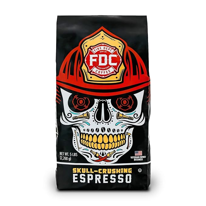 Fire Department Coffee - Gives Back to Firefighters - Full-Bodied & Bold Skull Crushing Espresso