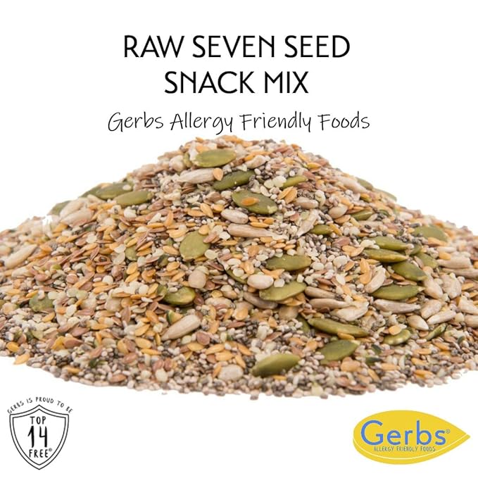 Gerbs Super 7 Seed Snack Mix 14 oz. | Raw, No Additives, Resealable Bag | Crunchy Pumpkin