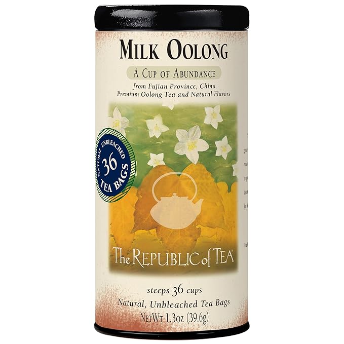 The Republic of Tea ??Milk Oolong Tea Tin, 36 Tea Bags, Naturally Caffeinated
