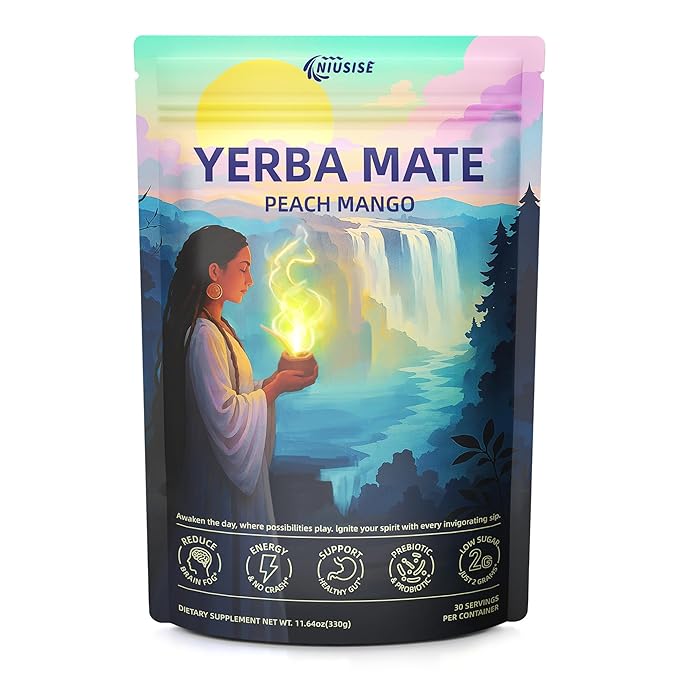 Yerba Mate Instant Tea Powder, Super Yerba MateTea for Natural Energy & Gut Health, Reduce Brain