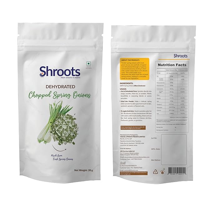 SHROOTS Dehydrated Chopped Spring Onion Flakes Pure Vegetarian No Added Salt Easy Cooking Essential