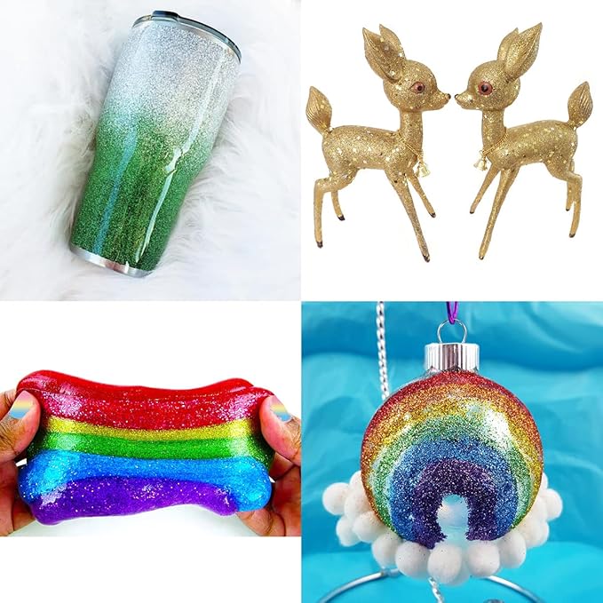 100g/3.5oz Pack Iridescent Rainbow Fine Glitter for DIY Craft, Epoxy Resin, Tumblers, Festival