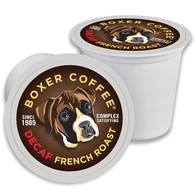 Boxer Coffee 52ct Decaf French Roast – Swiss Water Process Dark Roast Coffee Pods – Compatible with