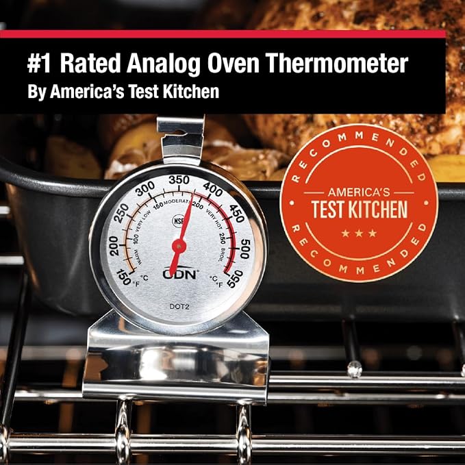 "CDN Oven Thermometer ProAccurate®, Easy-to-Read 2"" Dial, Stainless Steel Housing, Temperature