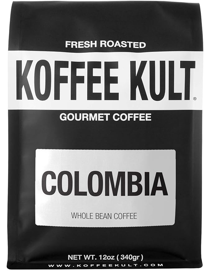 Koffee Kult Colombian Medium Roast Coffee Beans 100% Single Origin Colombia Arabica Whole Bean