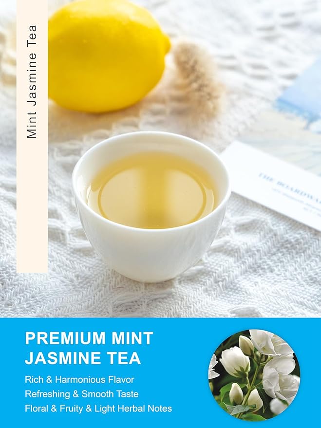 TeeLux Mint Jasmine Tea, 3g/bag, Mint with Jasmine, Lily, Osmanthus, Chrysanthemum, Fresh &