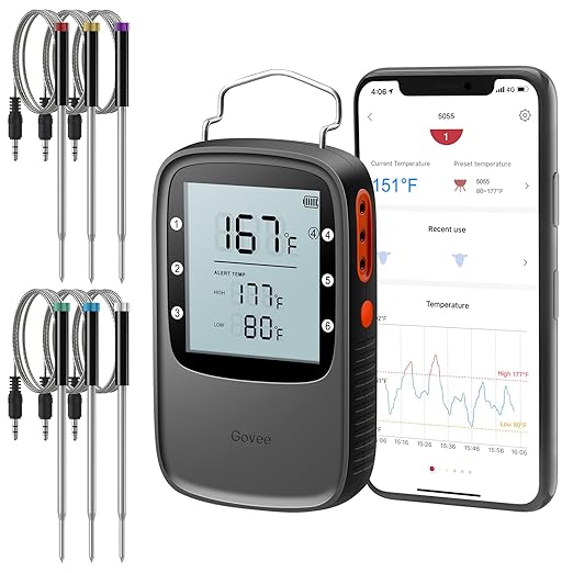 Govee Bluetooth Meat Thermometer, Wireless Meat Thermometer for Smoker Oven, Digital Grill
