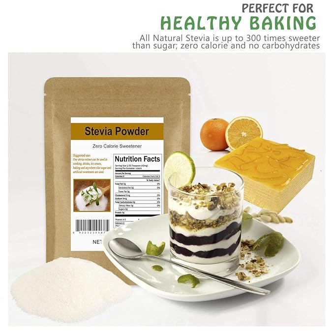 CCnature Stevia Powder Extract Natural Sweetener Zero Calorie Sugar Substitute 16 oz