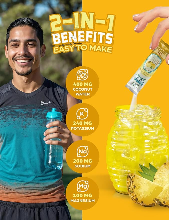Electrolyte Drink Mix ??Pineapple Agua Fresca Flavor | Sugar-Free Hydration Powder with Coconut