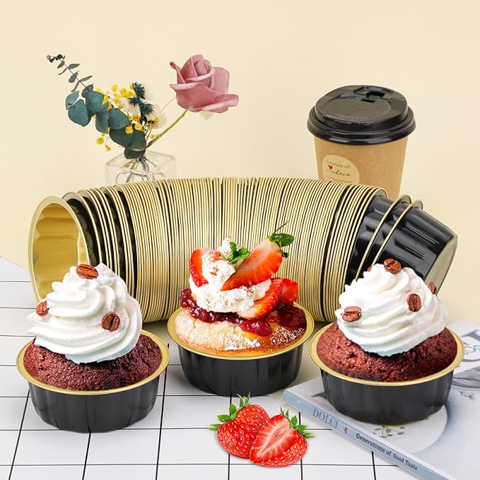 Beasea Disposable Aluminum Ramekins, 8oz 200 Pack Ramekins Foil Cups Baking 3.9" Ramekin Cup